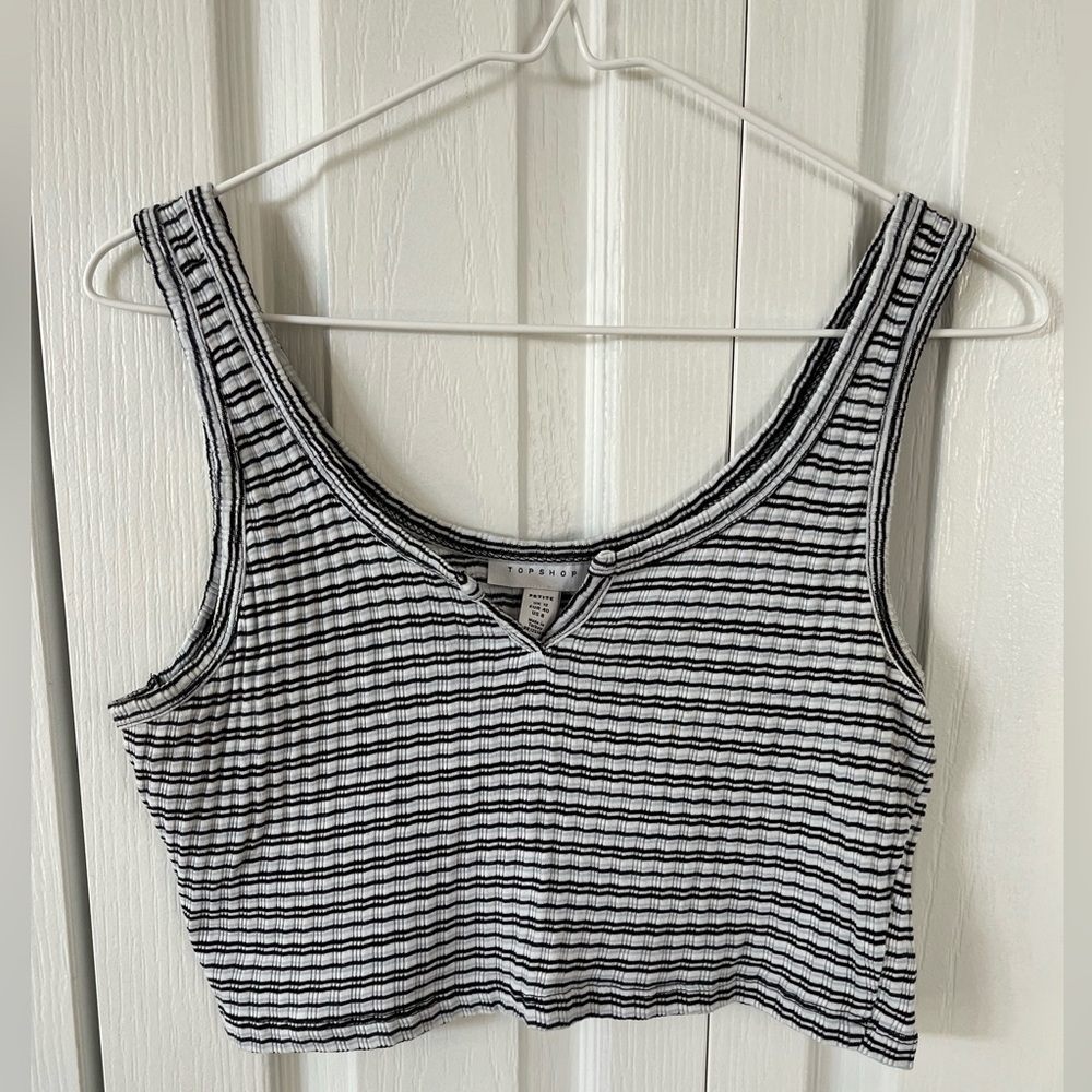 Topshop Ribbed Cropped Tank Top - Picture 1 of 3